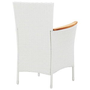 Set da Pranzo da Giardino 5 pz in Polyrattan Bianco 45982
