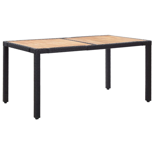 Set da Pranzo da Giardino 7 pz con Cuscini in Polyrattan Nero 46024