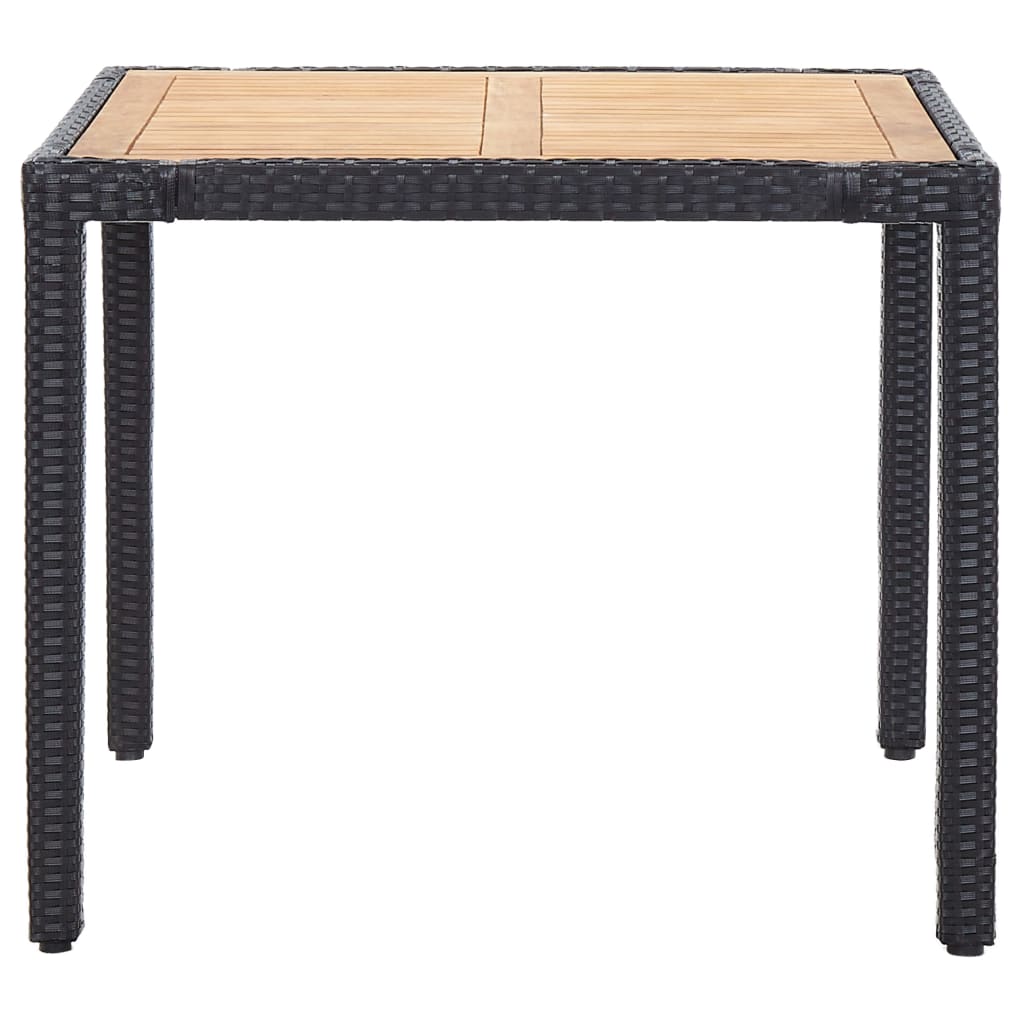 Set da Pranzo da Giardino 5 pz con Cuscini in Polyrattan Nero 46025