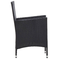 Set da Pranzo da Giardino 5 pz con Cuscini in Polyrattan Nero 46025