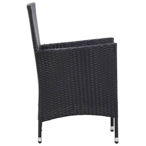Set da Pranzo da Giardino 5 pz con Cuscini in Polyrattan Nero 46025