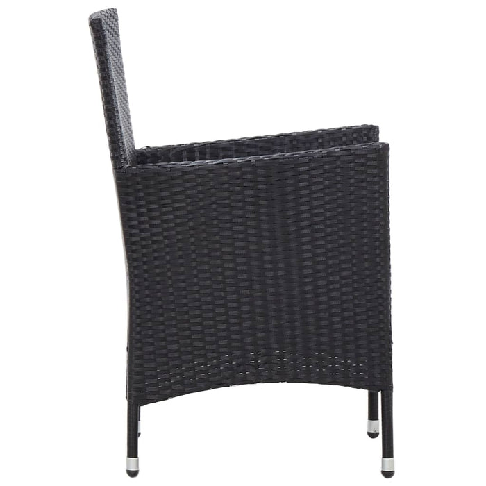 Set da Pranzo da Giardino 5 pz con Cuscini in Polyrattan Nero 46025