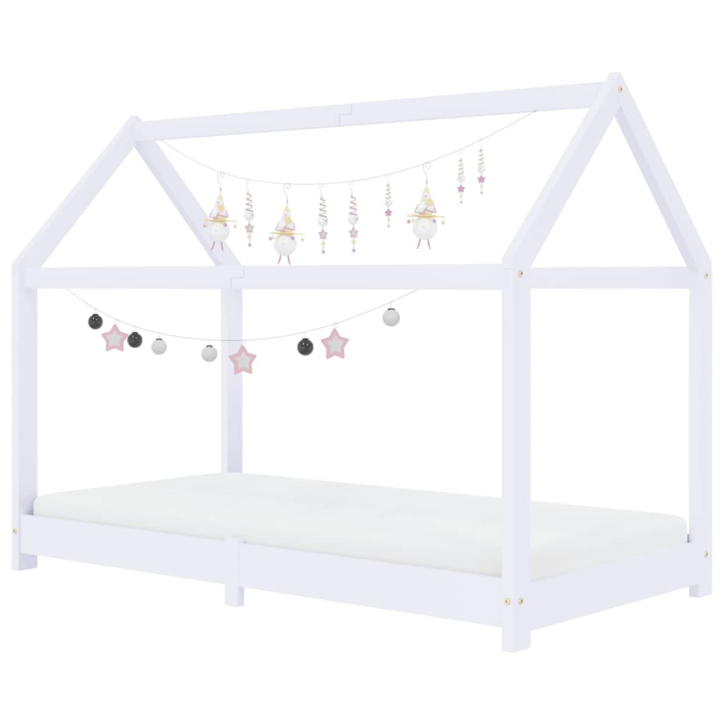 Giroletto per Bambini-Struttura Letto Bambini Bianco in Massello di Pino 70x140 cm 463718