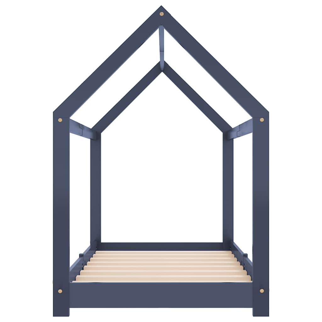 Giroletto per Bambini-Struttura Letto Bambini Grigio in Massello di Pino 70x140 cm 367041
