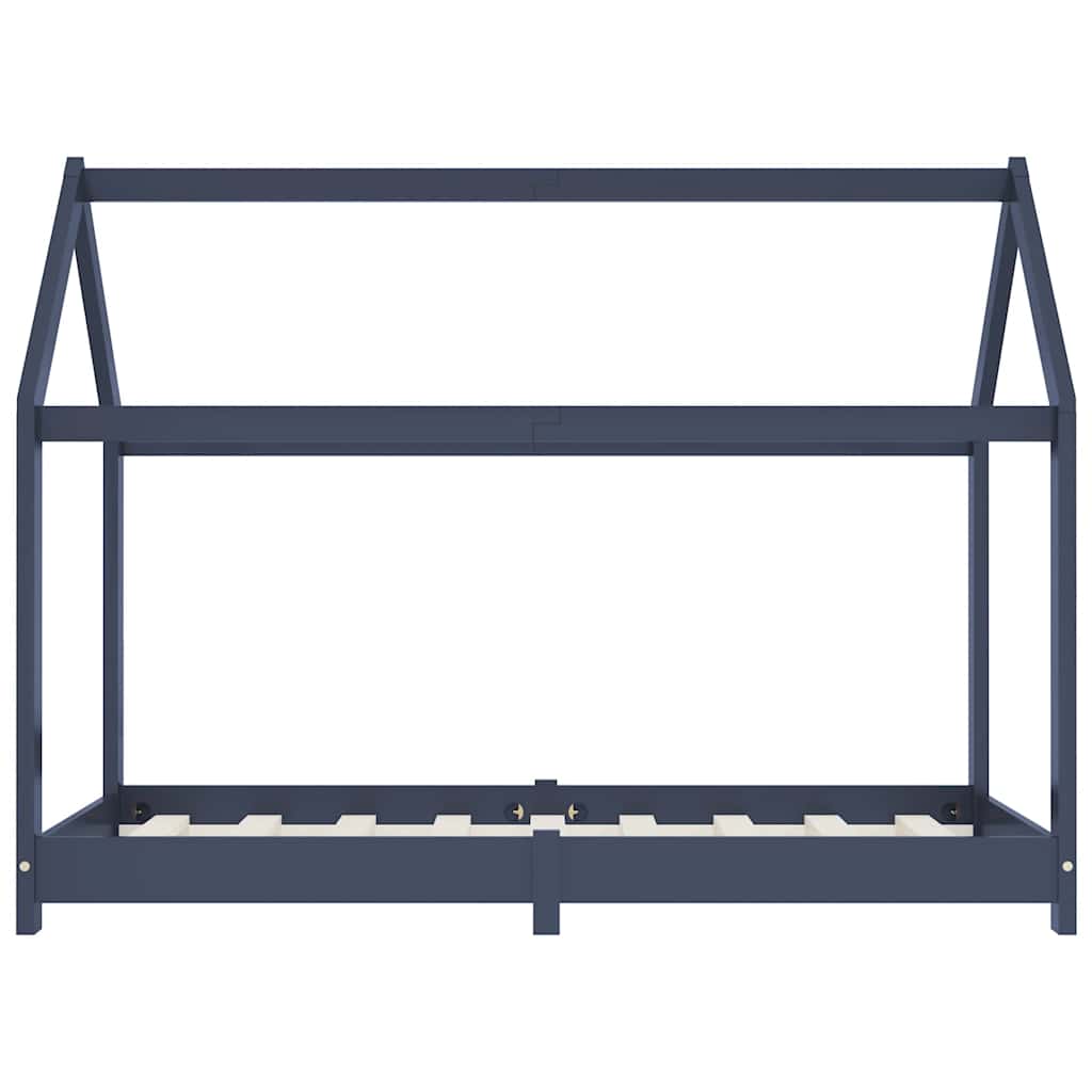 Giroletto per Bambini Grigio in Legno Massello di Pino 80x160cm 283353