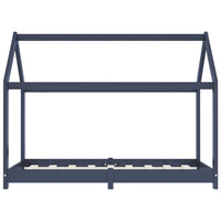 Giroletto per Bambini Grigio in Legno Massello di Pino 80x160cm 283353