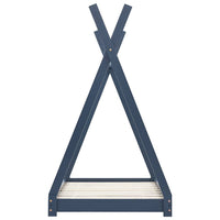 Giroletto per Bambini Grigio in Legno Massello di Pino 80x160cm 283362