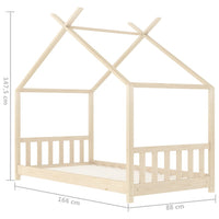 Giroletto per Bambini-Struttura Letto Bambini in Legno Massello di Pino 80x160 cm 114187