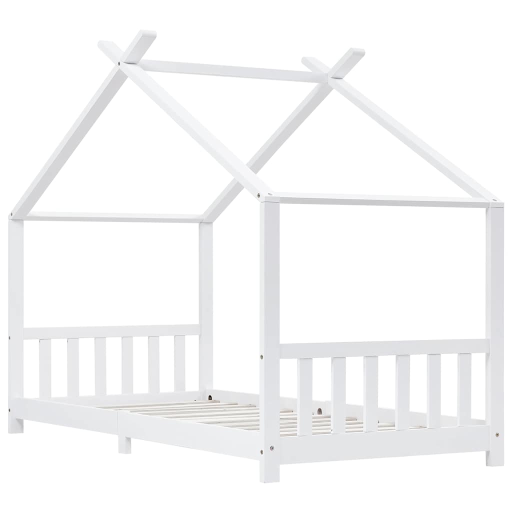 Giroletto per Bambini-Struttura Letto Bambini Bianco in Massello di Pino 90x200 cm 852064
