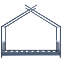 Giroletto per Bambini Grigio in Legno Massello di Pino 80x160cm 283371