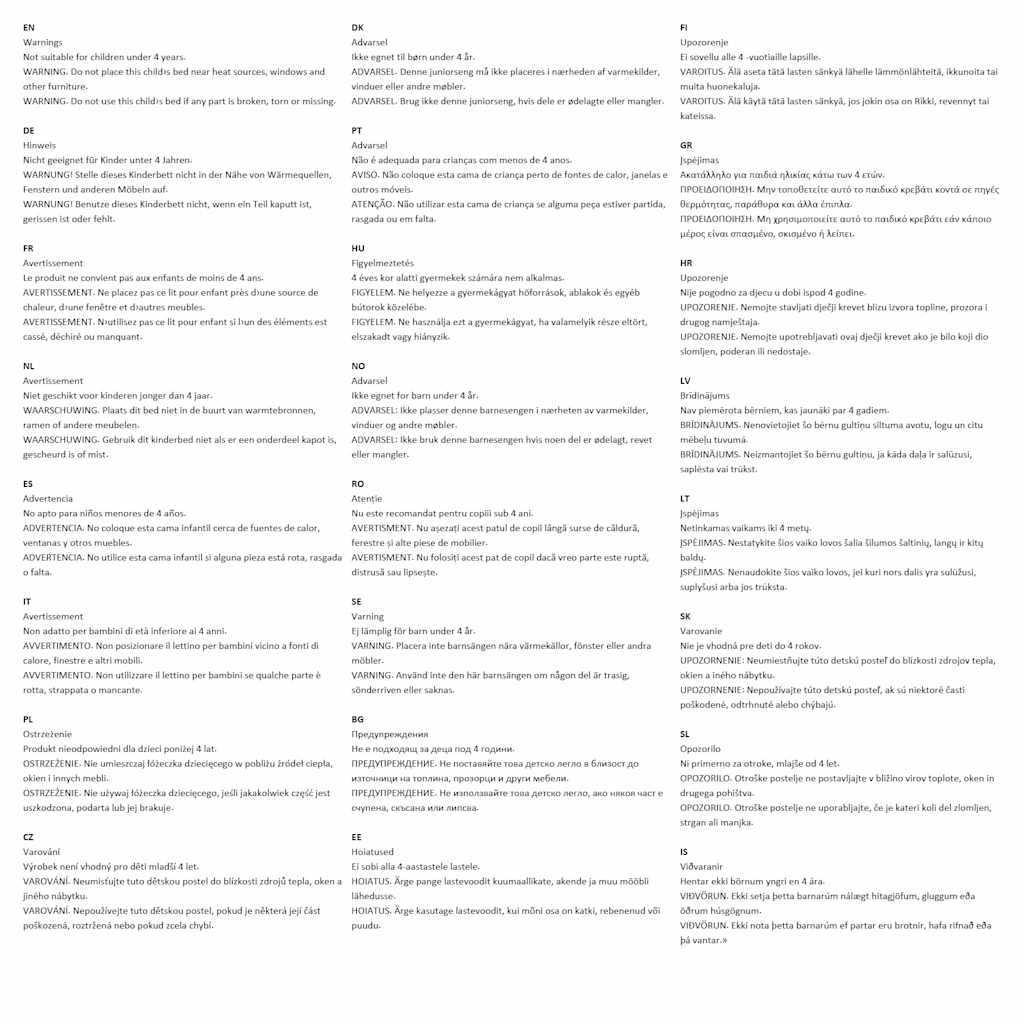 Giroletto per Bambini Grigio in Legno Massello di Pino 80x160cm 283371