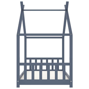 Giroletto per Bambini-Struttura Letto Bambini Grigio in Massello di Pino 90x200 cm 184988
