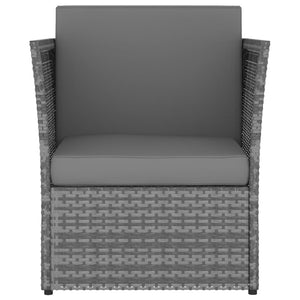 Sedia da Giardino con Poggiapiedi in Polyrattan Antracite