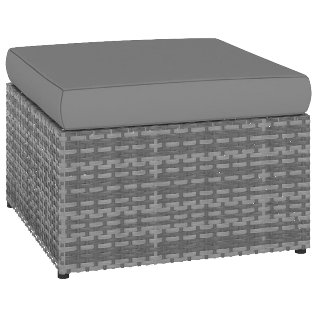 Sedia da Giardino con Poggiapiedi in Polyrattan Antracite