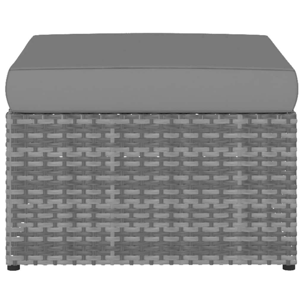 Sedia da Giardino con Poggiapiedi in Polyrattan Antracite