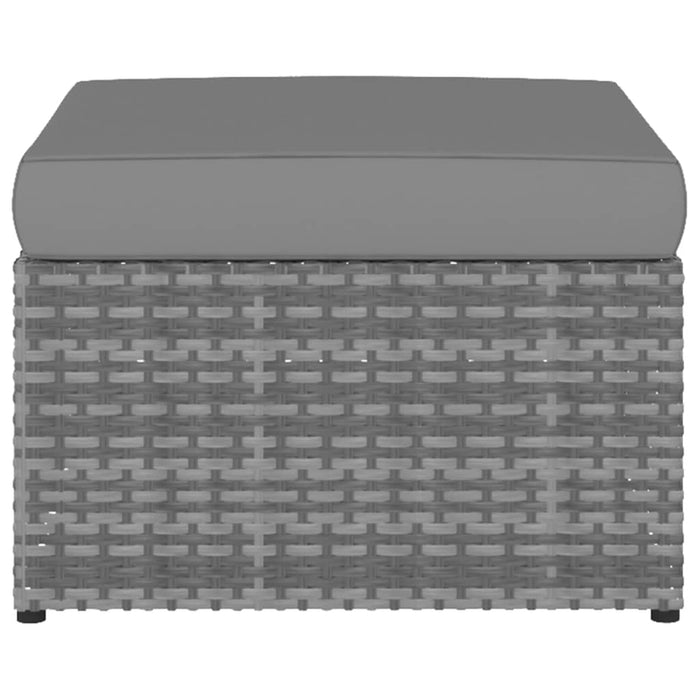 Sedia da Giardino con Poggiapiedi in Polyrattan Antracite