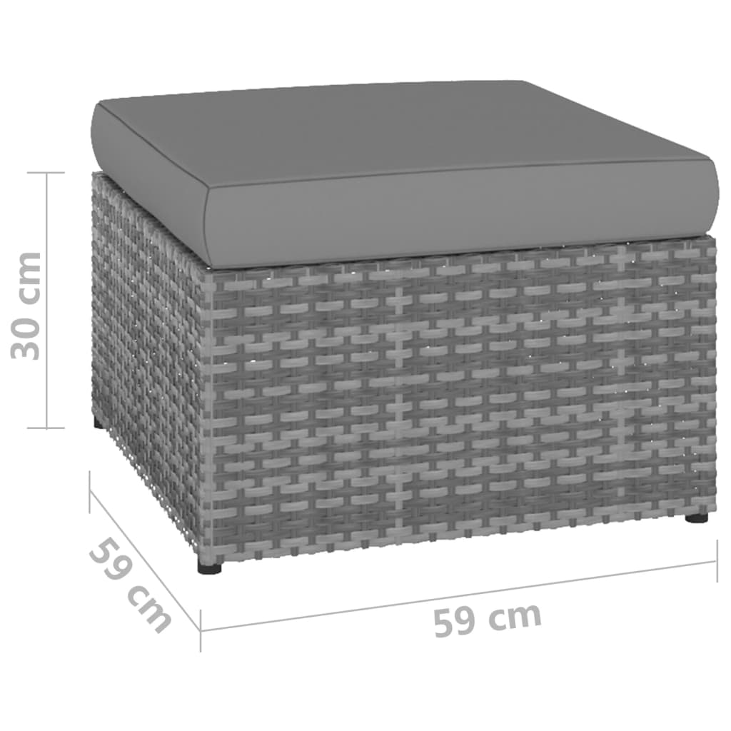 Sedia da Giardino con Poggiapiedi in Polyrattan Antracite