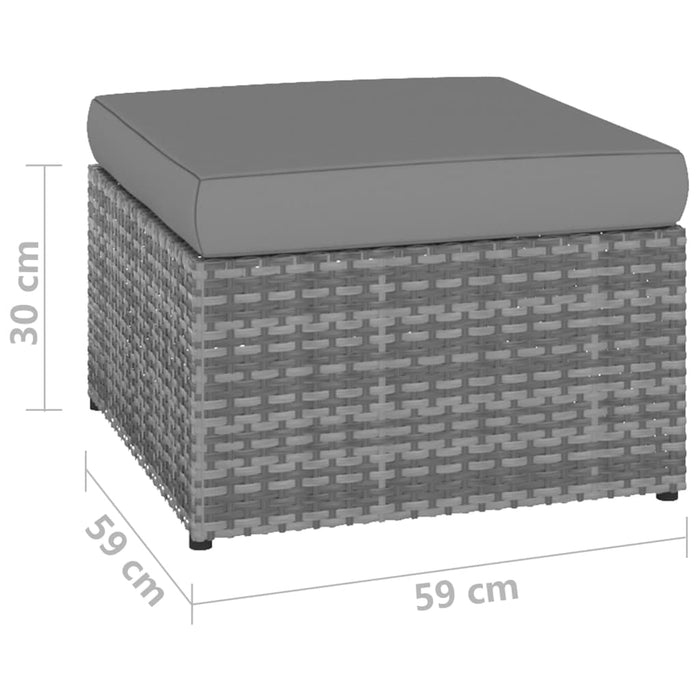 Sedia da Giardino con Poggiapiedi in Polyrattan Antracite