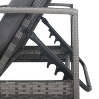 Sdraio sdraio prendisole lettino da giardino terrazzo arredo da esterno con braccioli resina intrecciata grigia 02_0012262