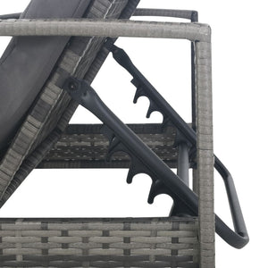 Sdraio sdraio prendisole lettino da giardino terrazzo arredo da esterno con braccioli resina intrecciata grigia 02_0012262