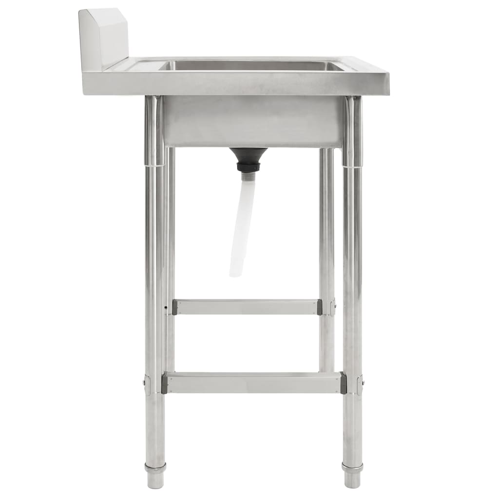 Lavello cucina professionale vasca singola 60 x 60 cm inox 02_0002331