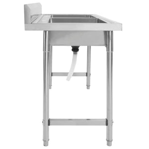 Lavello da Cucina a Doppia Vasca in Acciaio Inox 144291