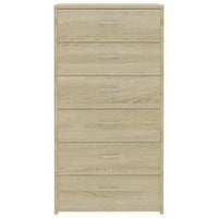 Credenza cassettiera mobile contenitore organizer cucina soggiorno soggiorno con 6 cassetti sonoma 50 x 34 x 96 cm derivati ​​del legno marrone 02_0029760