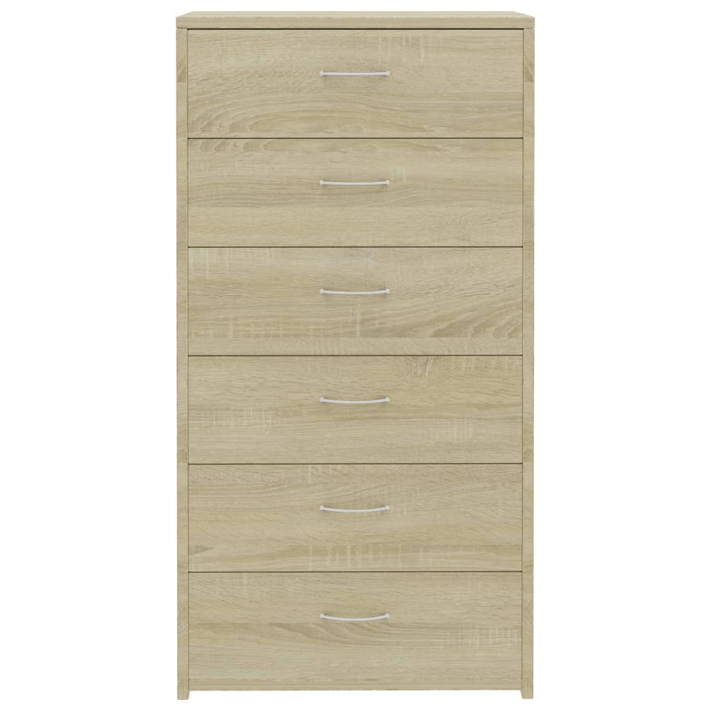 Credenza 6 Cassetti Rovere Sonoma 50x34x96cm Legno Multistrato 800669