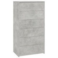 Credenza 6 Cassetti Grigio Cemento 50x34x96cm Legno Multistrato 800670