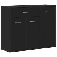 Credenza-Buffet-Armadio da cucina Nera 88x30x70 cm in Legno Multistrato