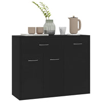 Credenza Nera 88x30x70 cm in Legno Multistrato 800676