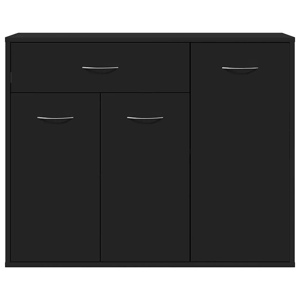 Credenza-Buffet-Armadio da cucina Nera 88x30x70 cm in Legno Multistrato