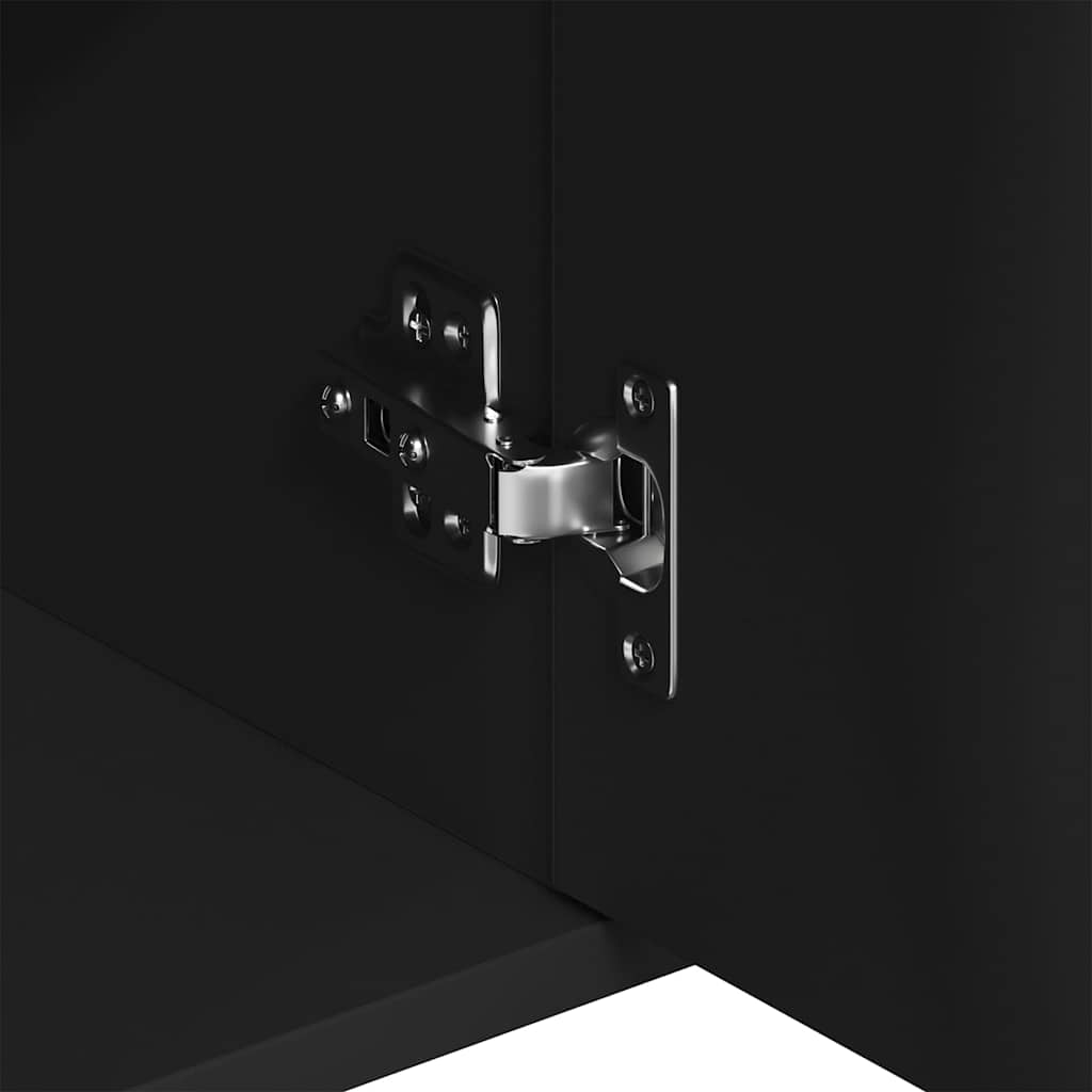 Credenza Nera 88x30x70 cm in Legno Multistrato 800676