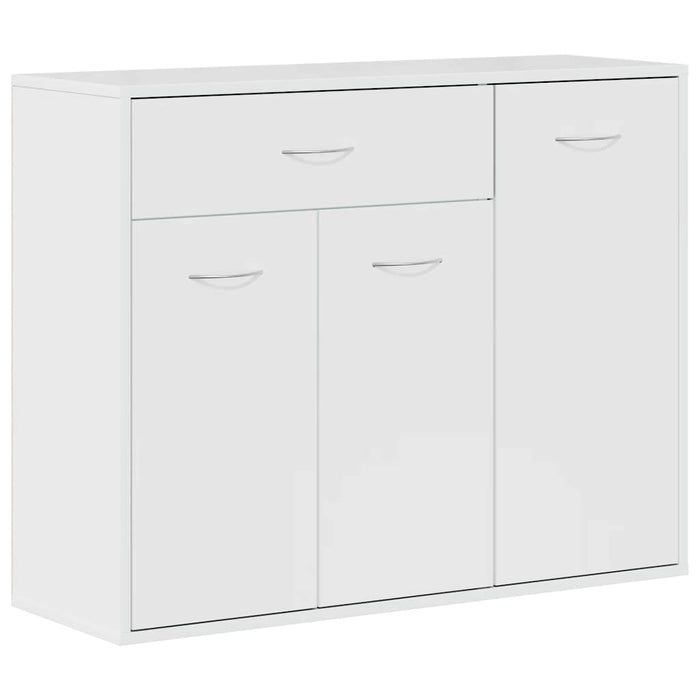 Credenza Bianco Lucido 88x30x70 cm in Legno Multistrato 800681