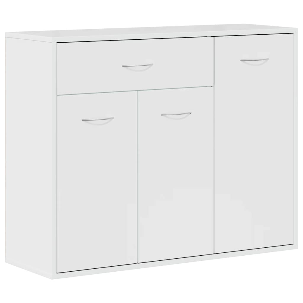 Credenza-Buffet-Armadio da cucina Bianco Lucido 88x30x70 cm in Legno Multistrato