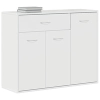 Credenza Bianco Lucido 88x30x70 cm in Legno Multistrato 800681