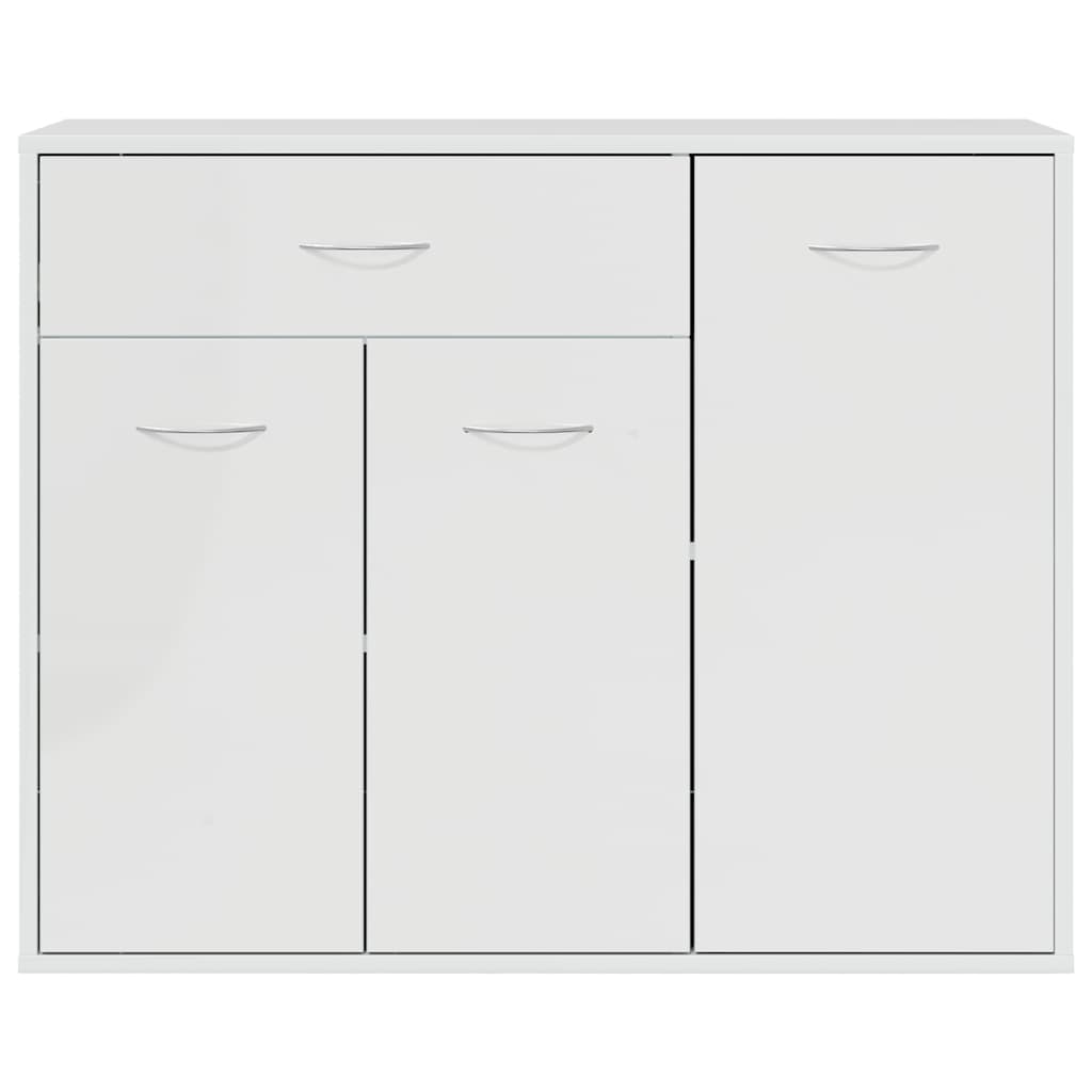 Credenza Bianco Lucido 88x30x70 cm in Legno Multistrato 800681