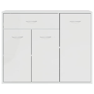 Credenza Bianco Lucido 88x30x70 cm in Legno Multistrato 800681