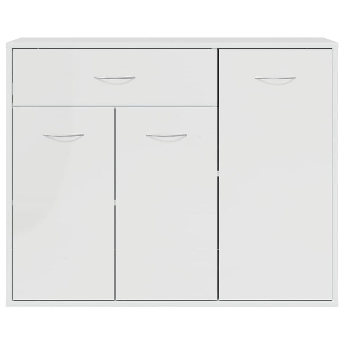 Credenza Bianco Lucido 88x30x70 cm in Legno Multistrato 800681