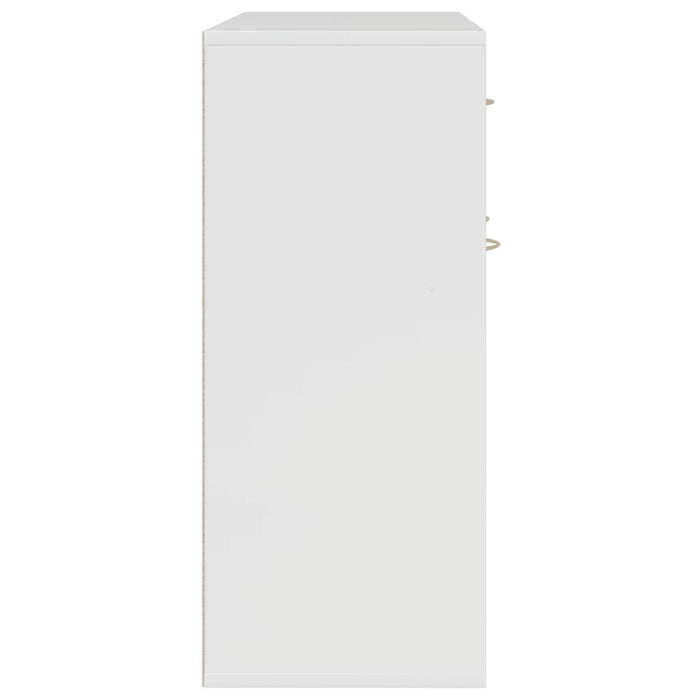 Credenza-Buffet-Armadio da cucina Bianco Lucido 88x30x70 cm in Legno Multistrato