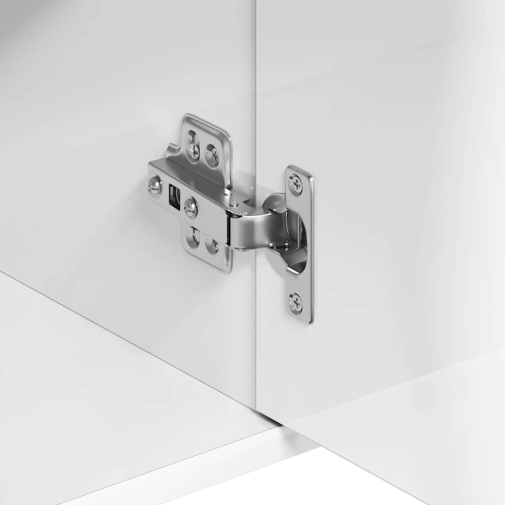 Credenza Bianco Lucido 88x30x70 cm in Legno Multistrato 800681