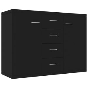 Credenza-Buffet-Armadio da cucina Nera 88x30x65 cm in Legno Multistrato