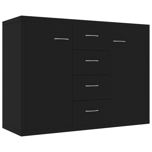 Credenza-Buffet-Armadio da cucina Nera 88x30x65 cm in Legno Multistrato