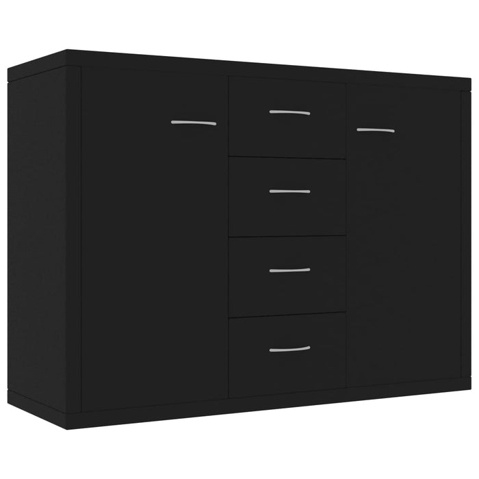 Credenza-Buffet-Armadio da cucina Nera 88x30x65 cm in Legno Multistrato