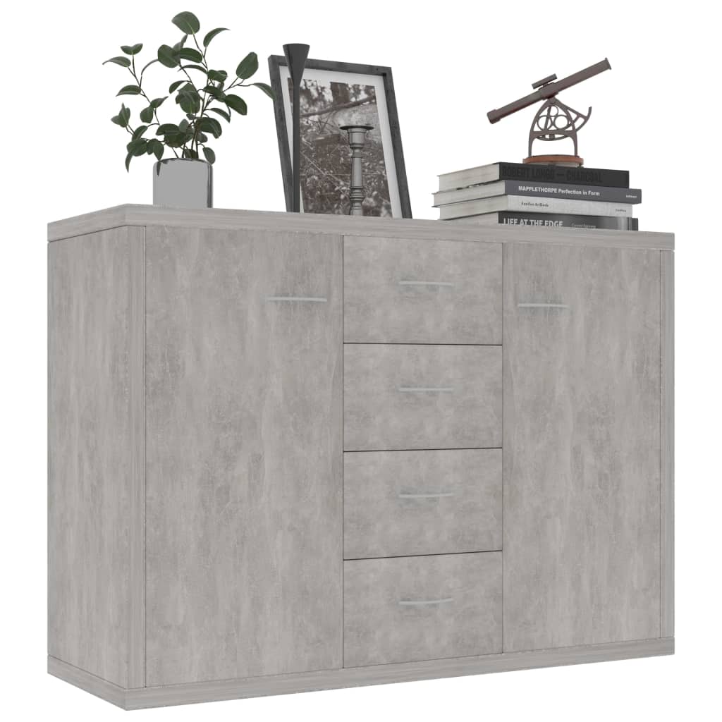 Credenza Grigio Cemento 88x30x65 cm in Legno Multistrato 800688