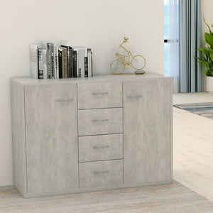 Credenza Grigio Cemento 88x30x65 cm in Legno Multistrato 800688