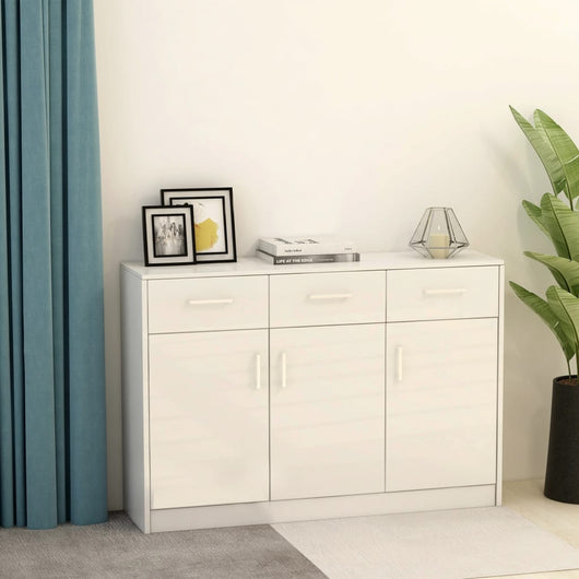 Credenza Bianca 110x30x75 cm in Legno Multistrato 800702