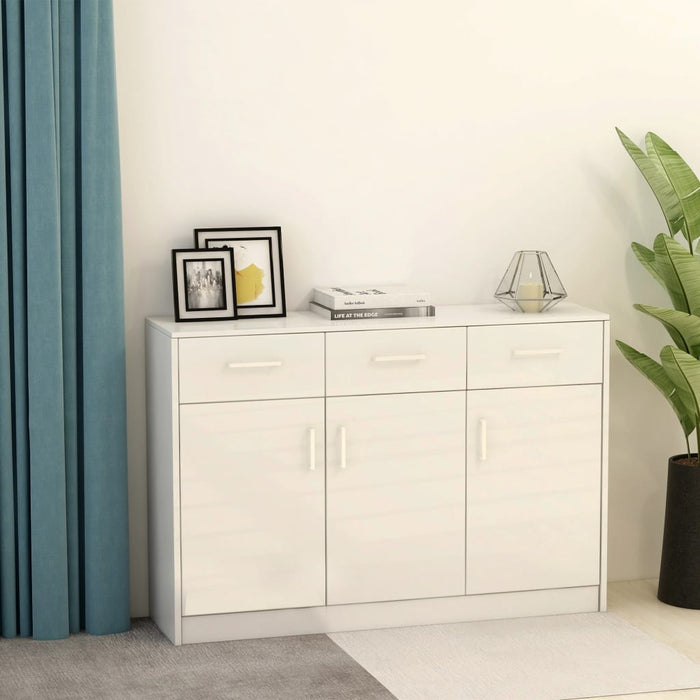 Credenza Bianca 110x30x75 cm in Legno Multistrato 800702