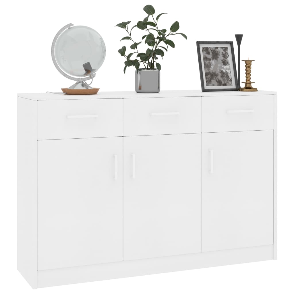 Credenza Bianca 110x30x75 cm in Legno Multistrato 800702
