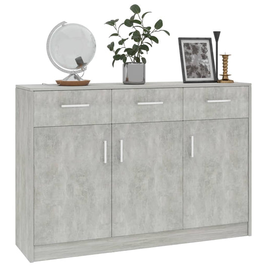 Credenza Grigio Cemento 110x30x75 cm in Legno Multistrato 800706